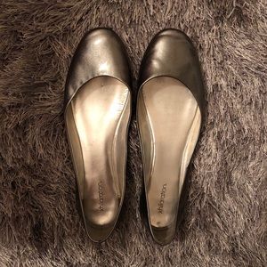 Silver ballet flats